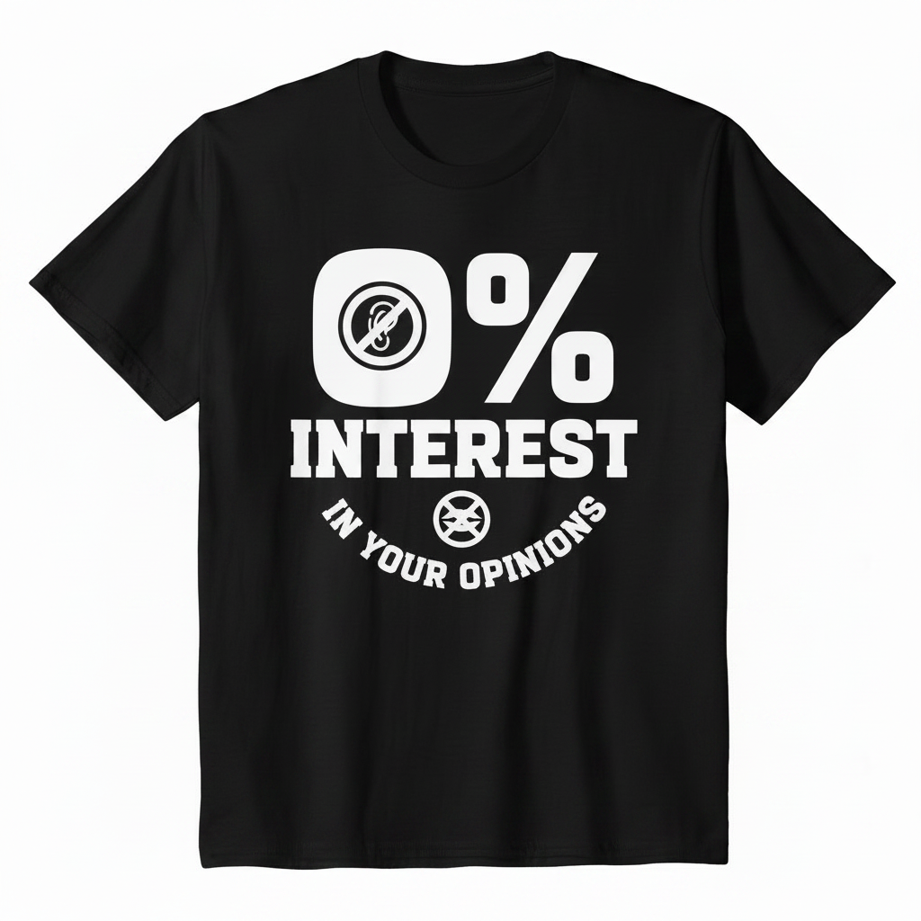 0% Interest in Your Opinions shirt