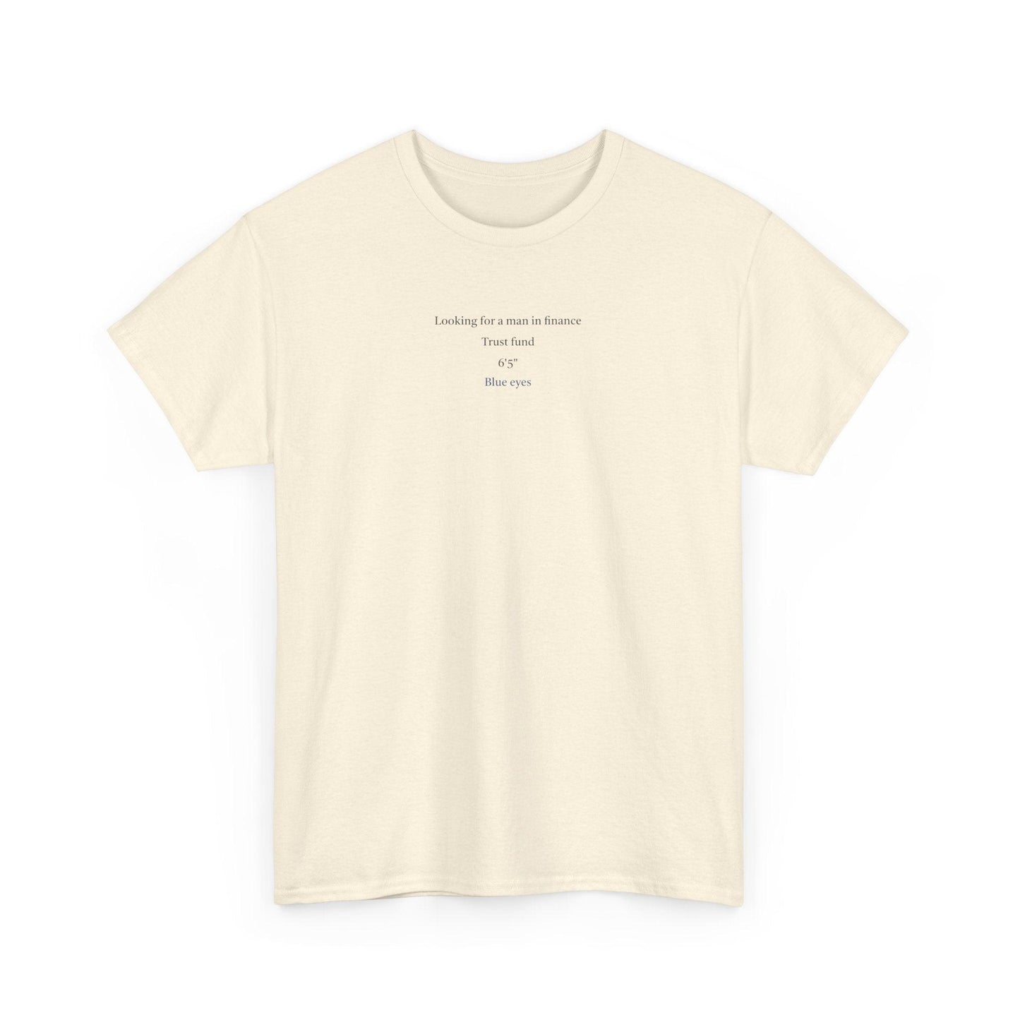 Man in Finance Trust Fund shirt