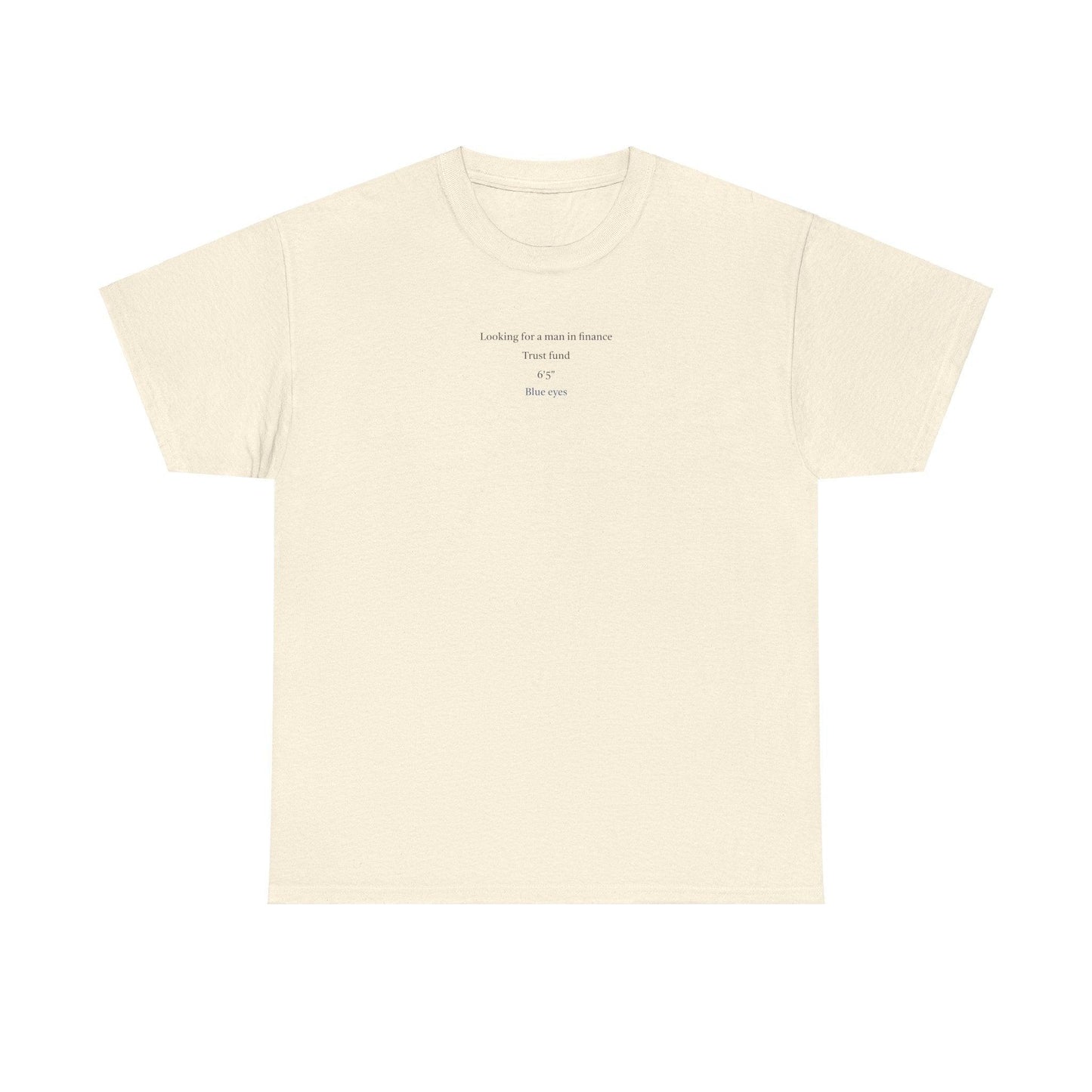 Man in Finance Trust Fund shirt