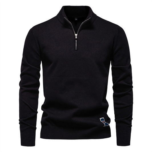 Black Finance Bro Quarter Zip
