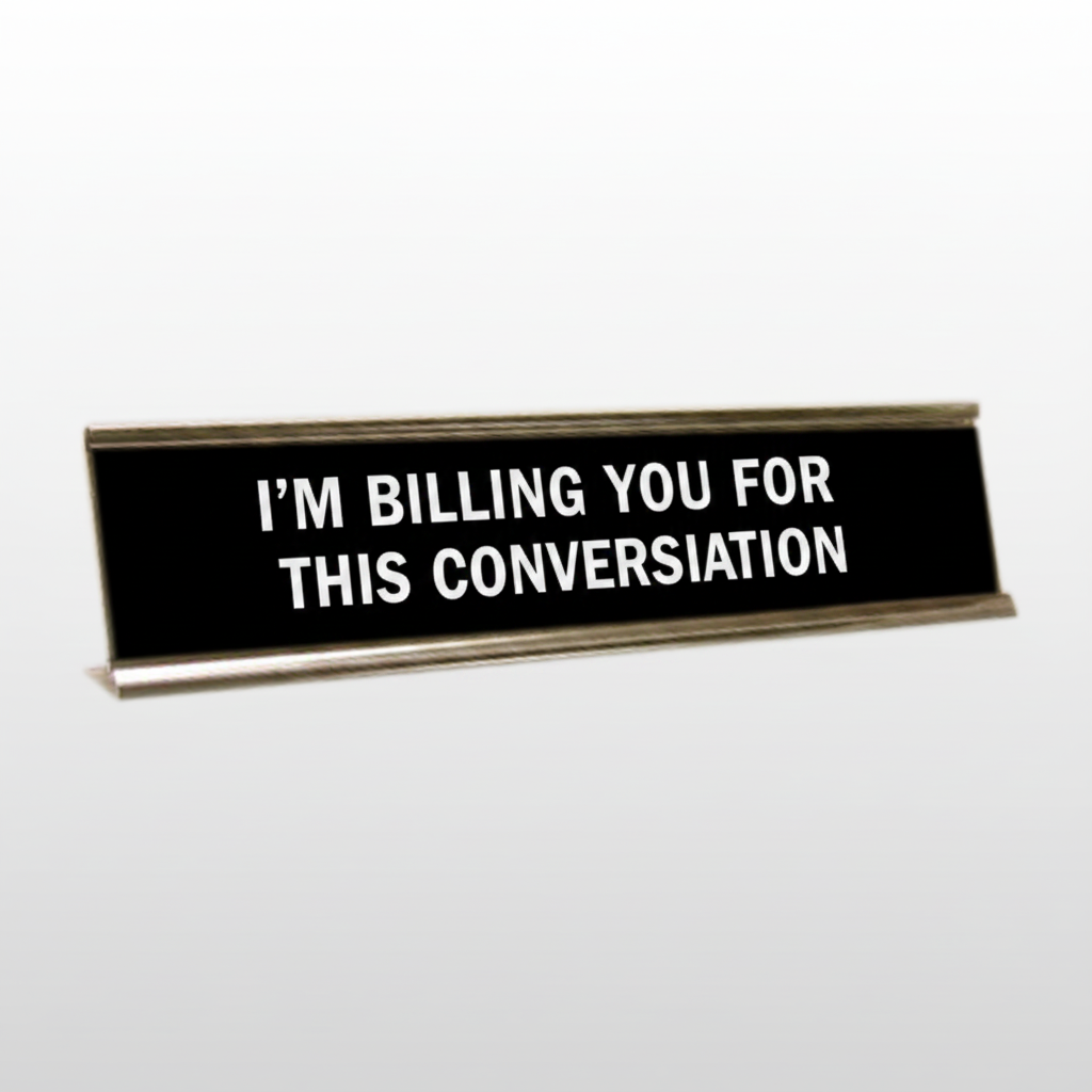 I'm Billing You For This Conversation Desk Name Plate