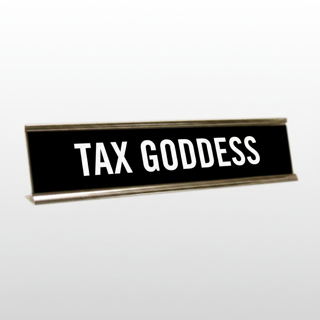 Tax Goddess Desk Name Plate