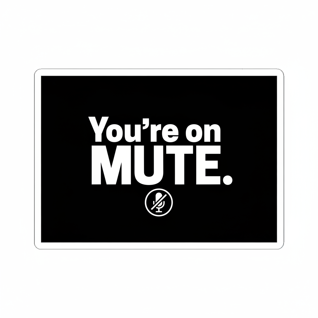 You're on mute sticker