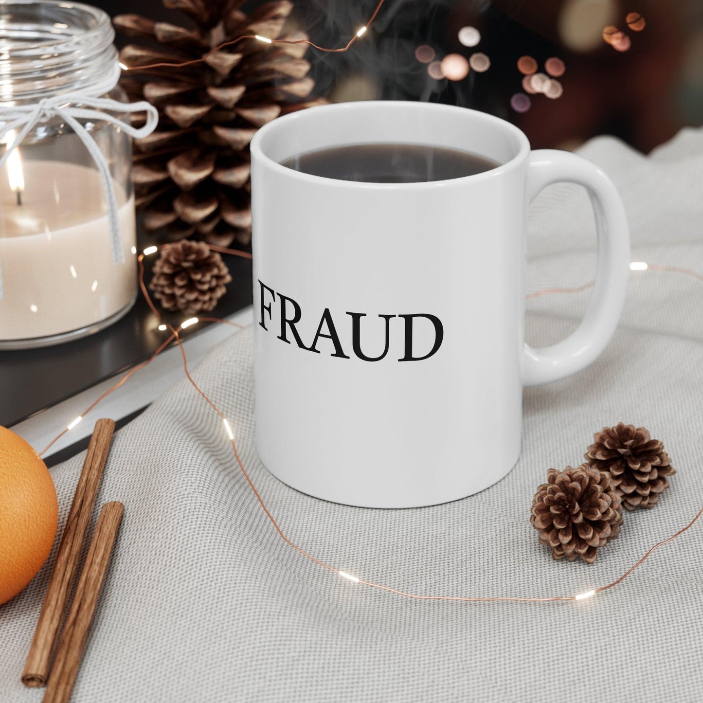i love fraud mug