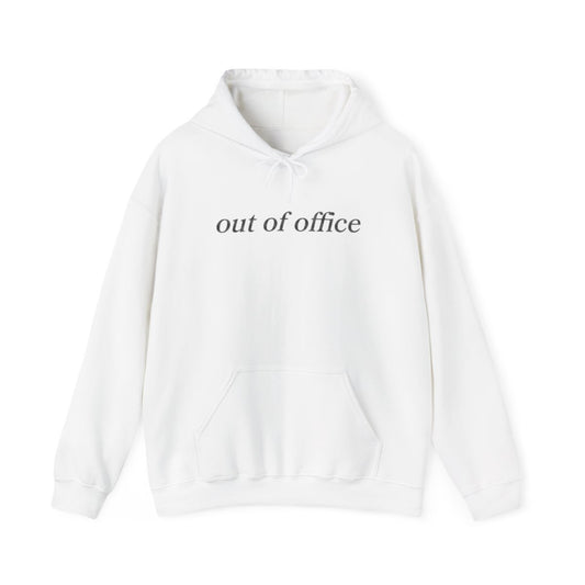 White out of office hoodie