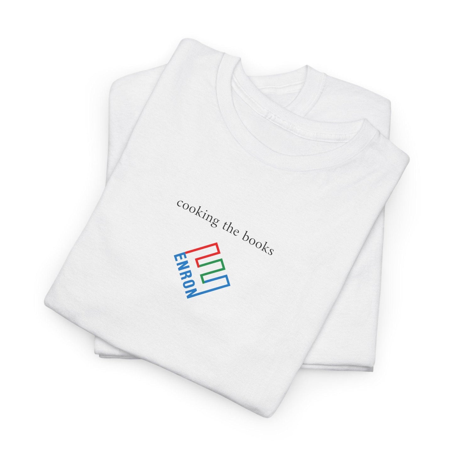 white enron cooking the books shirt