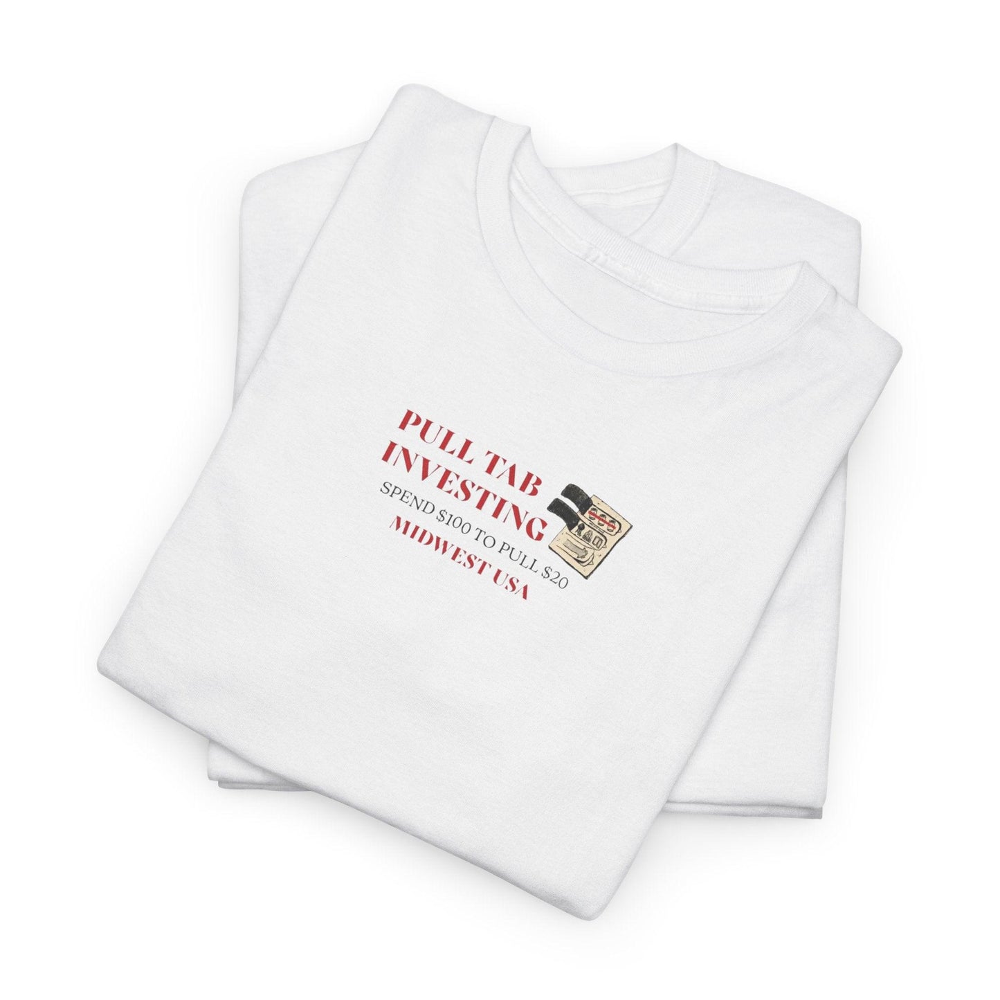white pull tab shirt