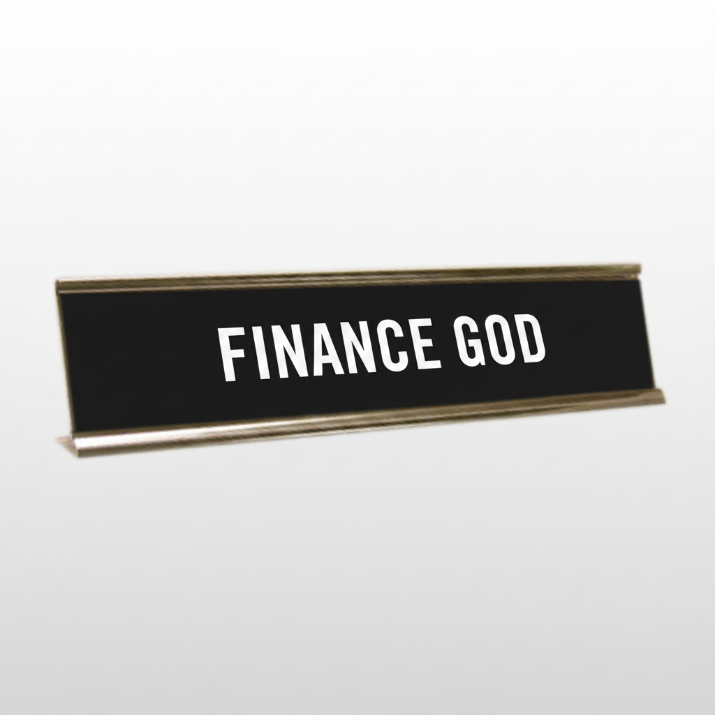 Finance God Desk Name Plate