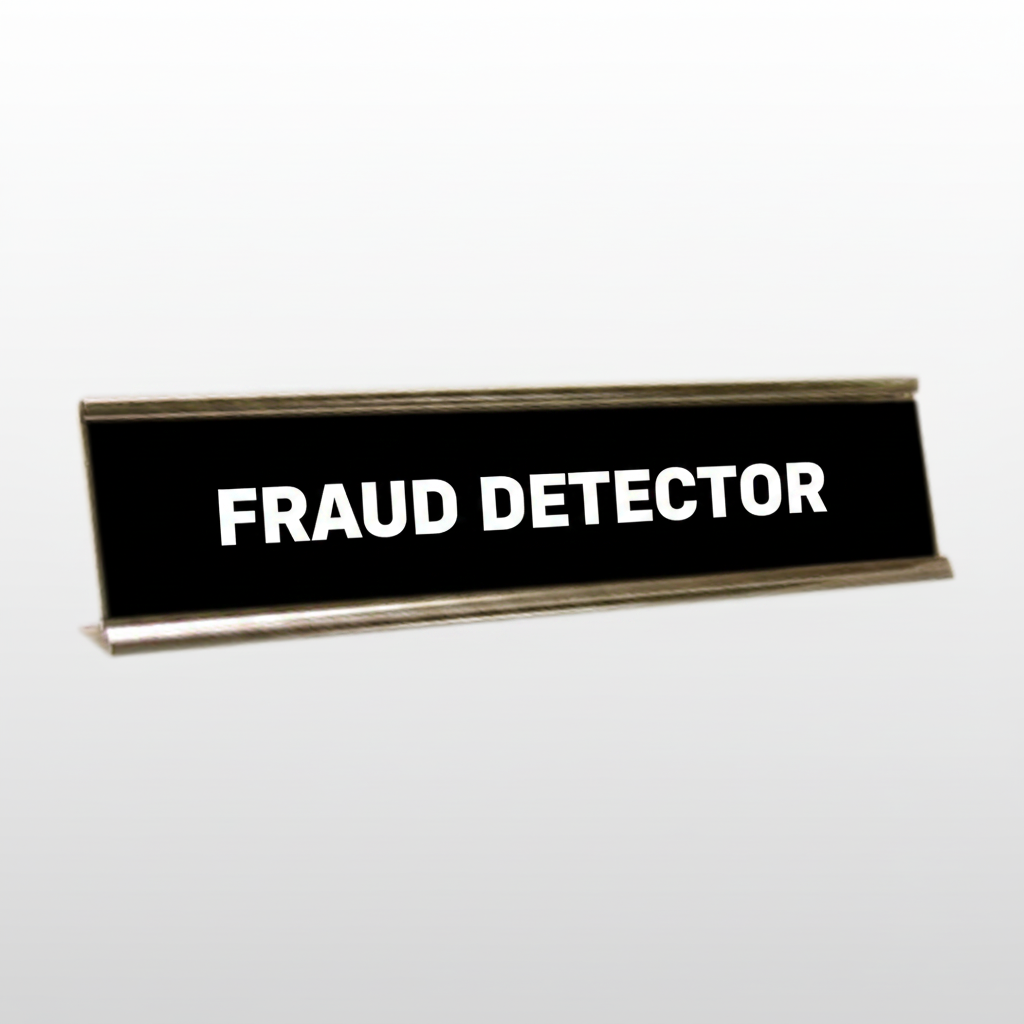 Fraud Detector Desk Name Plate