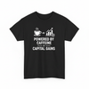Powered by Caffeine & Capital Gains shirt