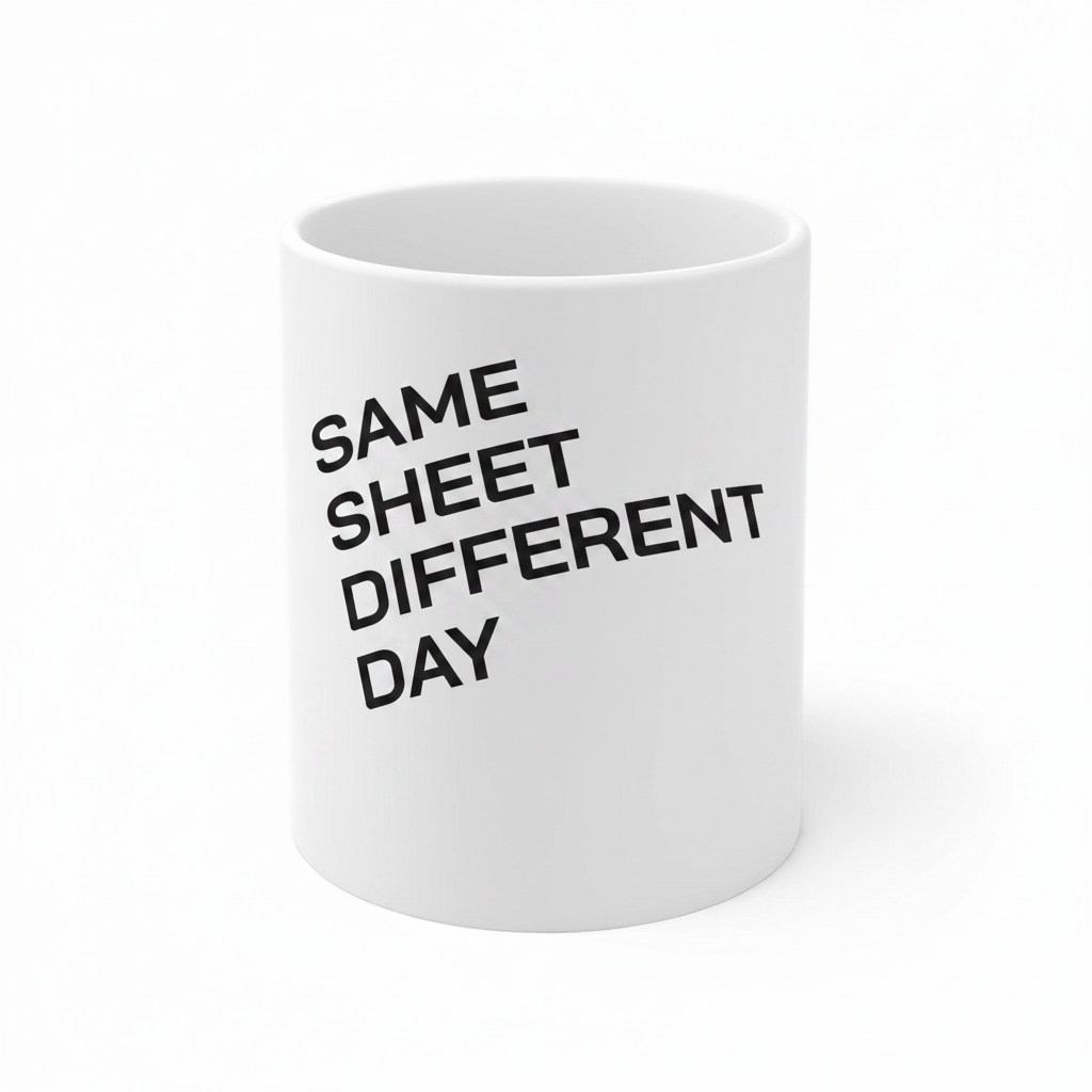 Same Sheet Different Day Mug