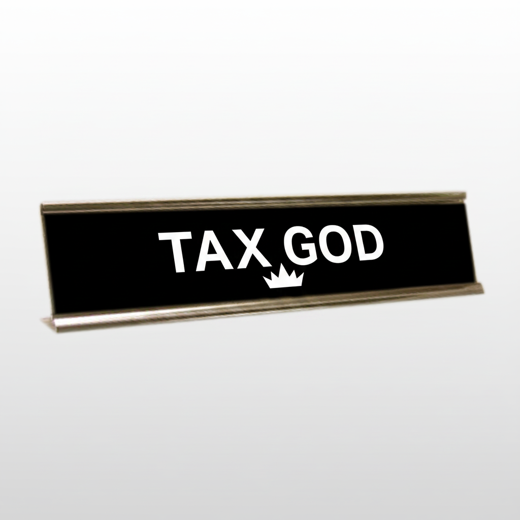 Tax God Desk Name Plate
