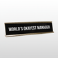 World's Okayest Manager Desk Name Plate