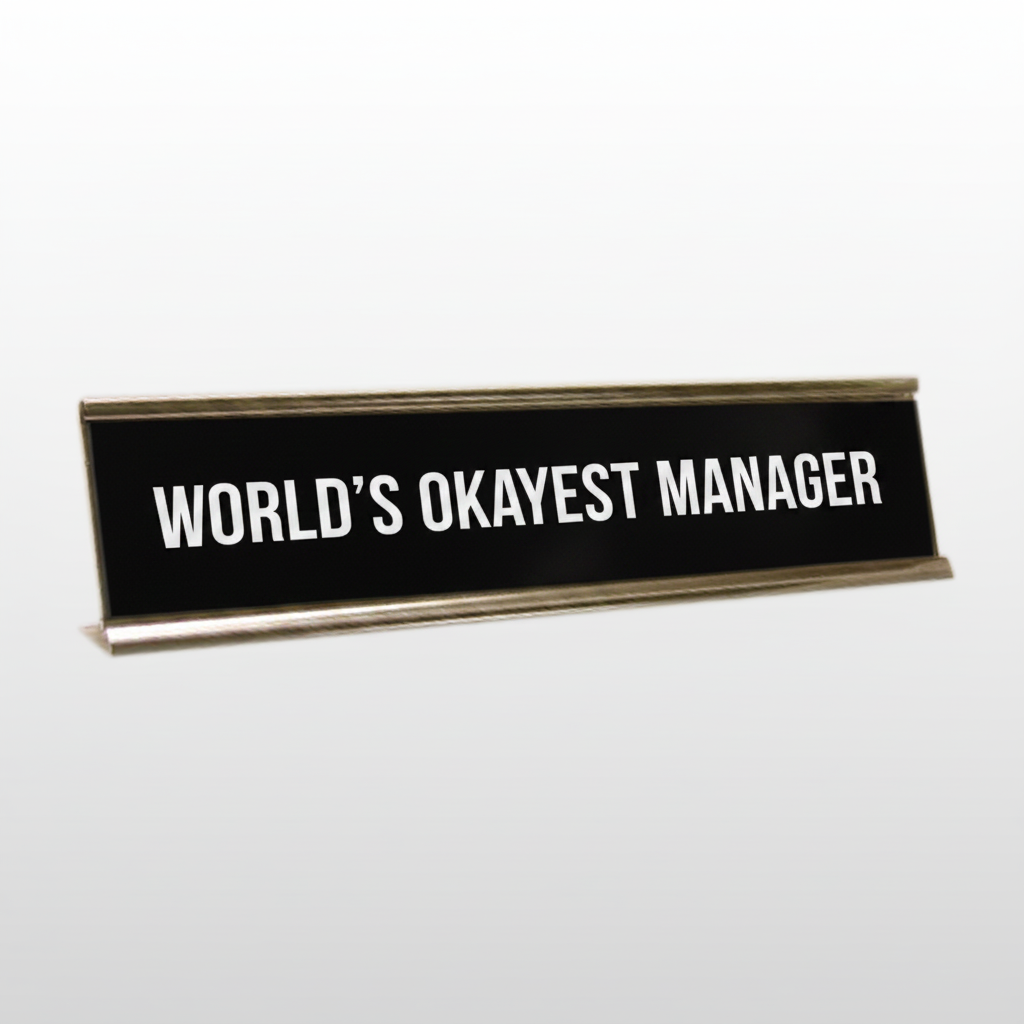 World's Okayest Manager Desk Name Plate