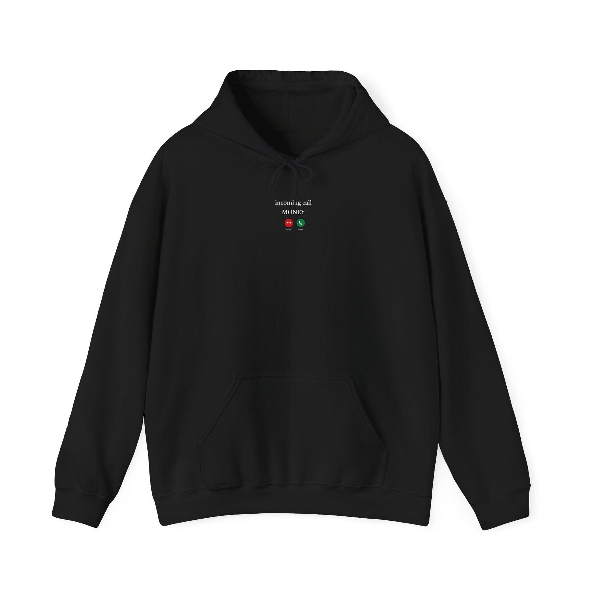 black Incoming Call Money hoodie