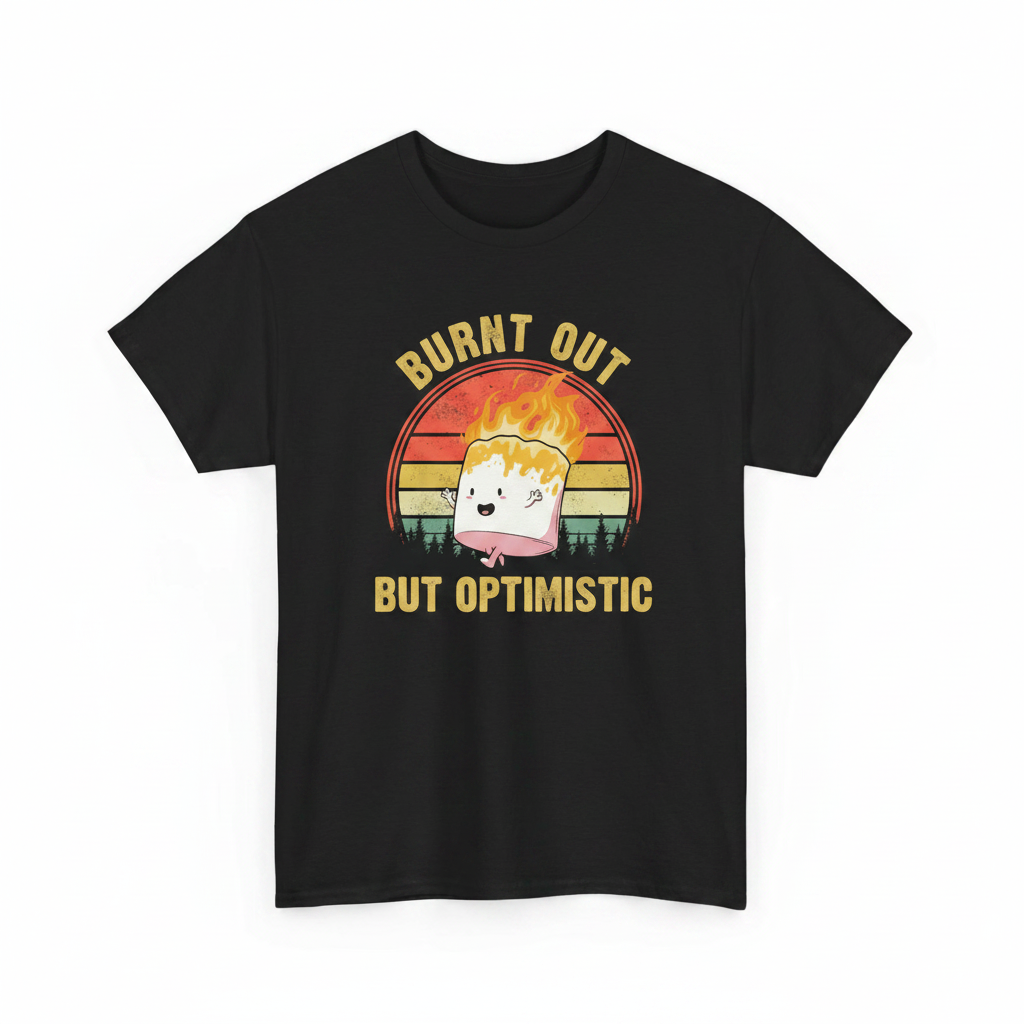 burnt out but optimistic t shirt