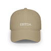 Khaki ebitda hat with white text