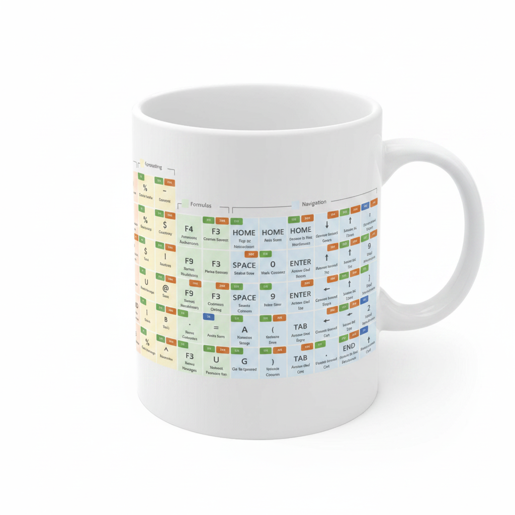 excel shortcuts mug