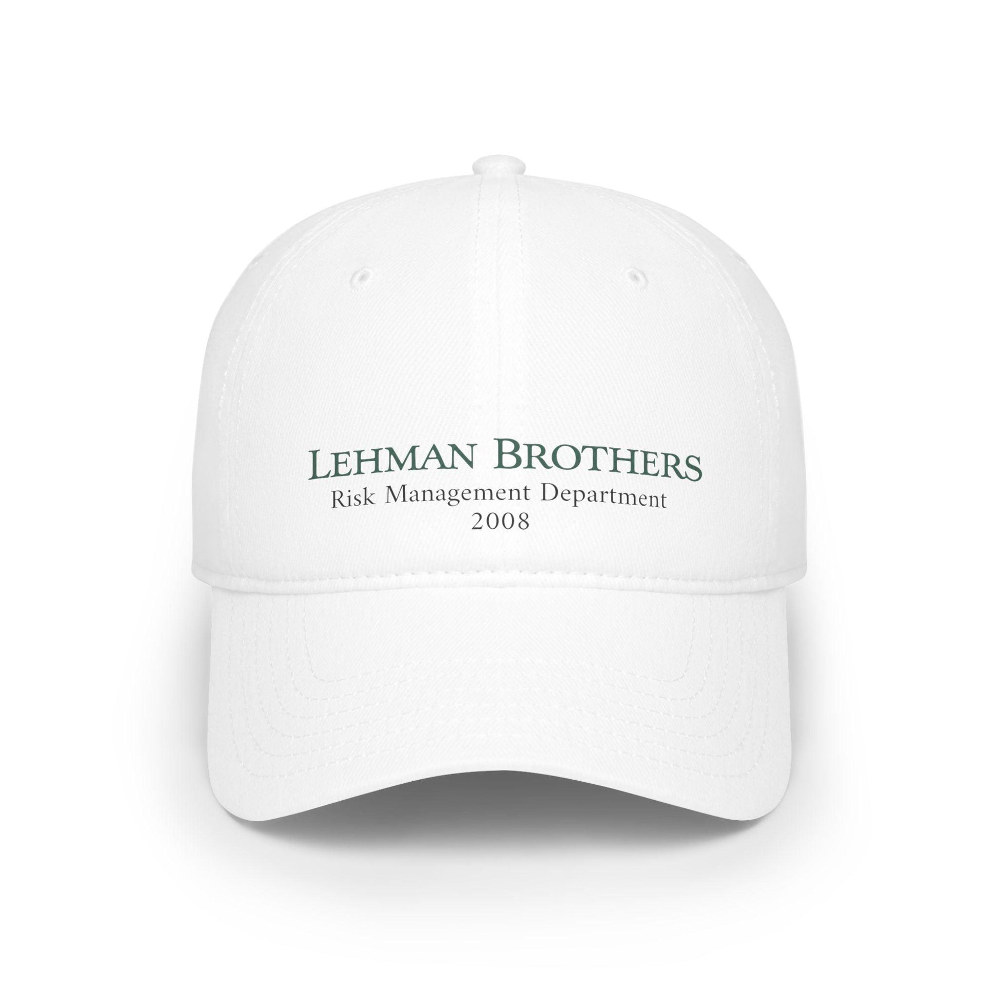 white Lehman Brothers risk management hat