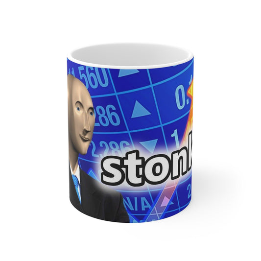 stonks meme mug