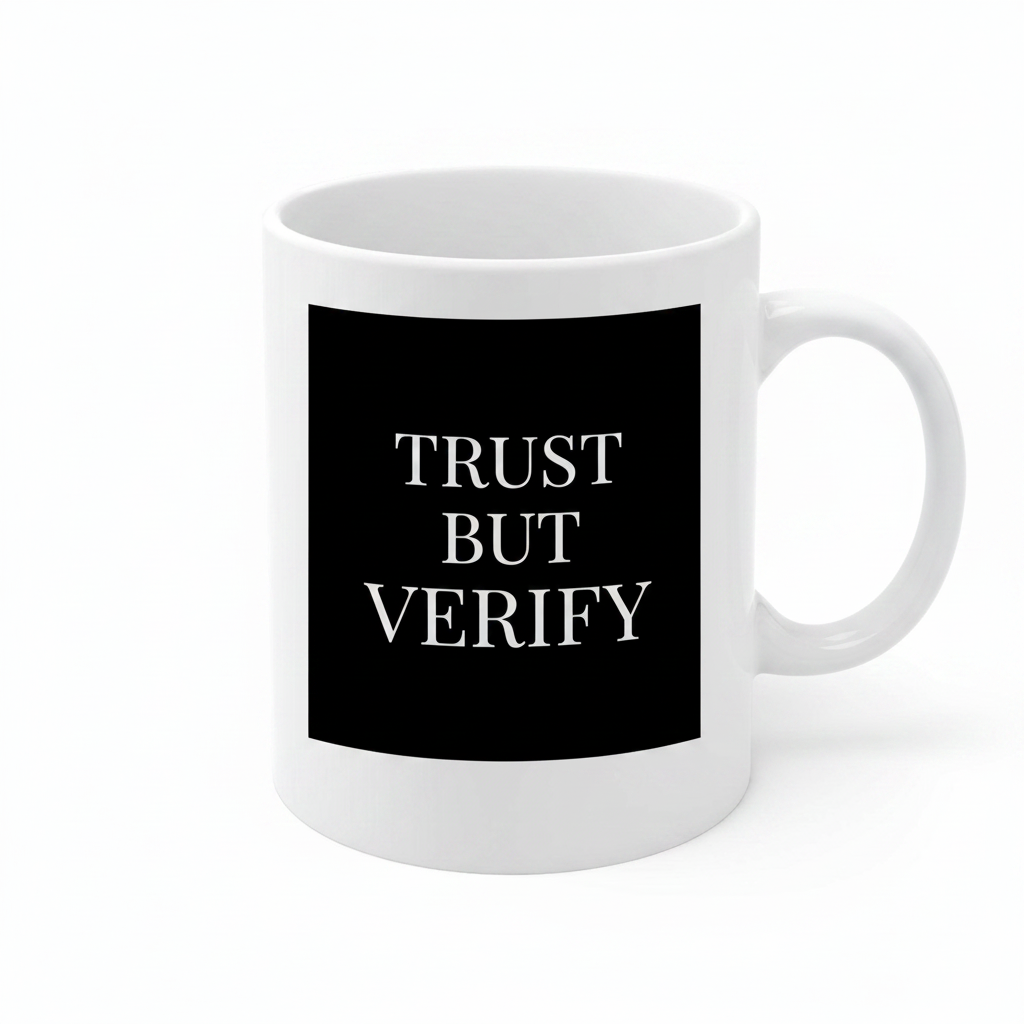 trust but verify mug