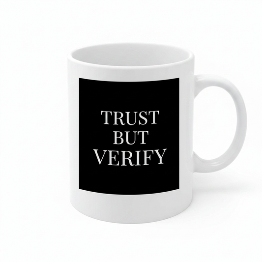 trust but verify mug