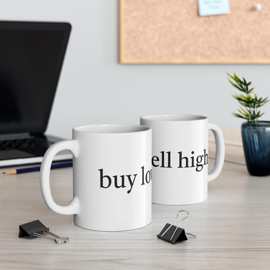 two buy low sell high mugs