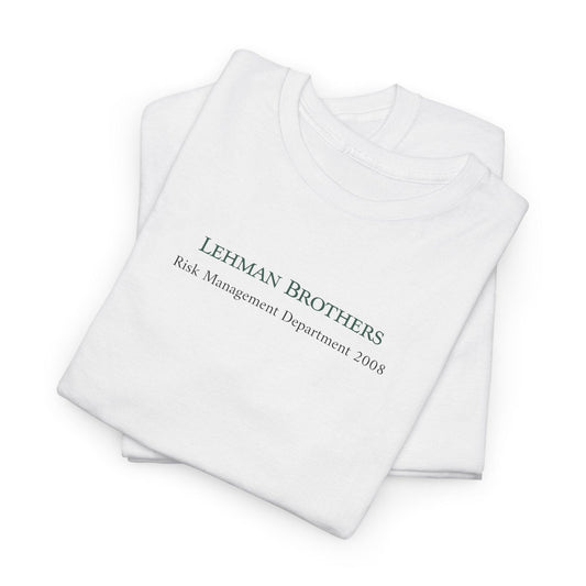 white Lehman Brothers Risk Management shirt