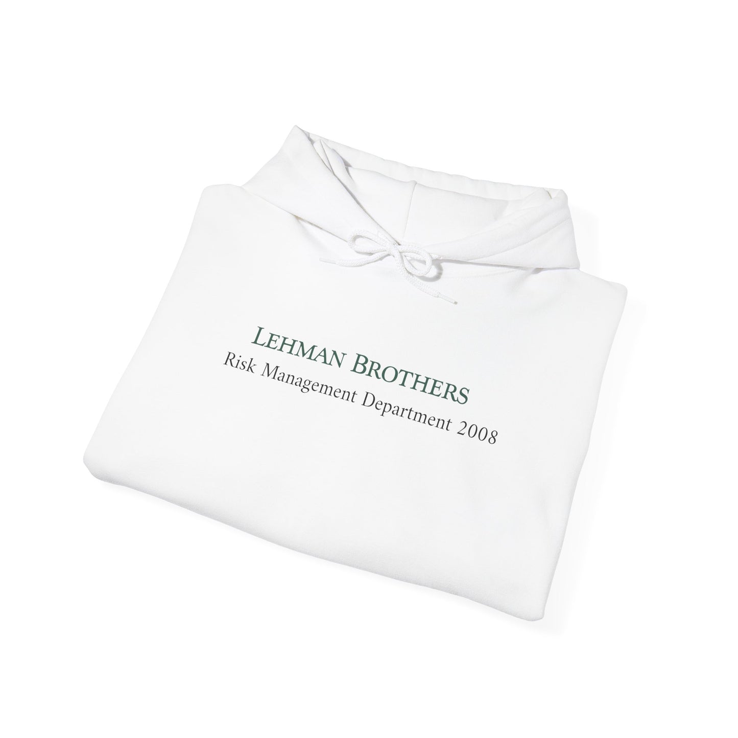 white Lehman brothers risk management department hoodie