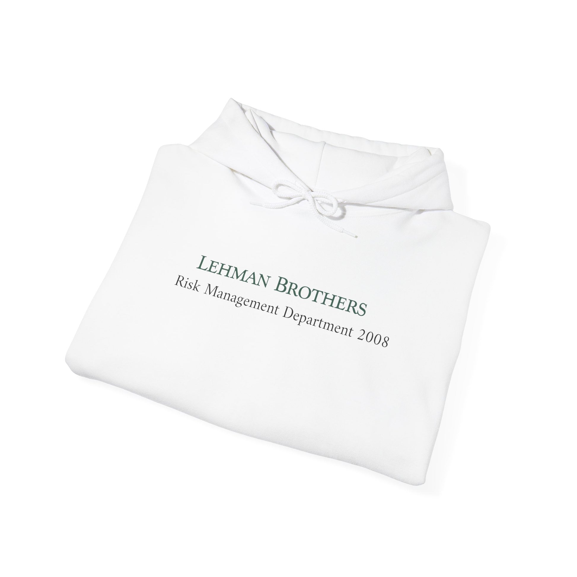 white Lehman brothers risk management department hoodie