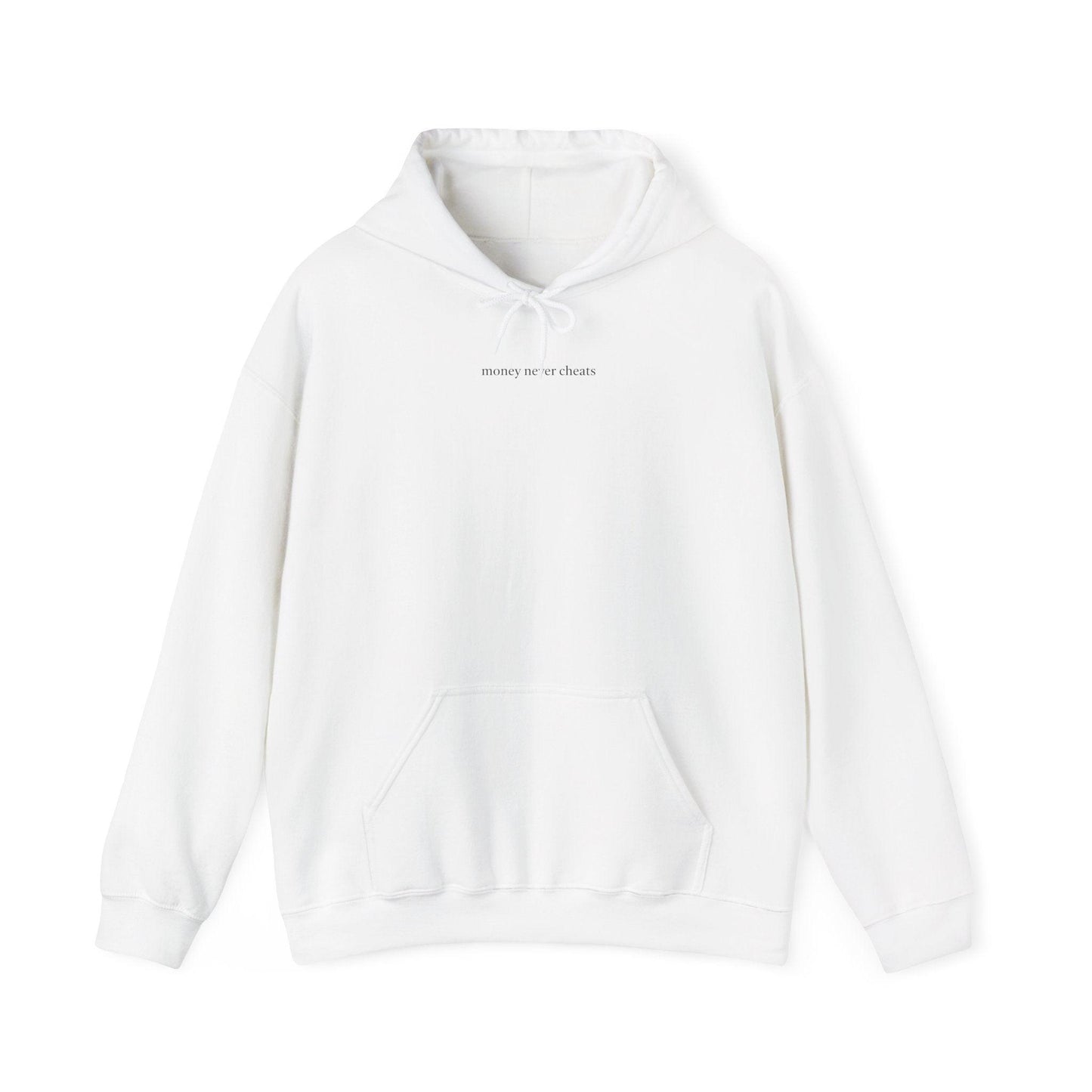 white Money Never Cheats hoodie