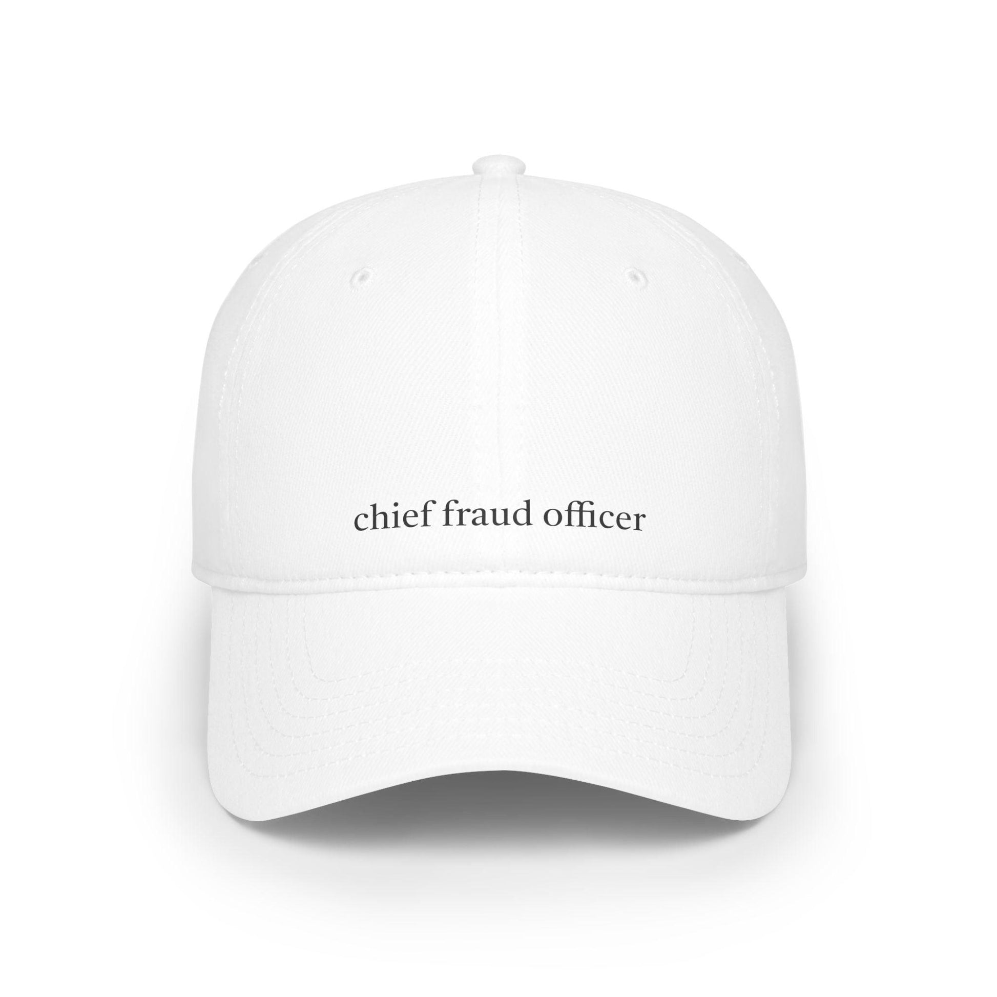 white chief fraud officer hat