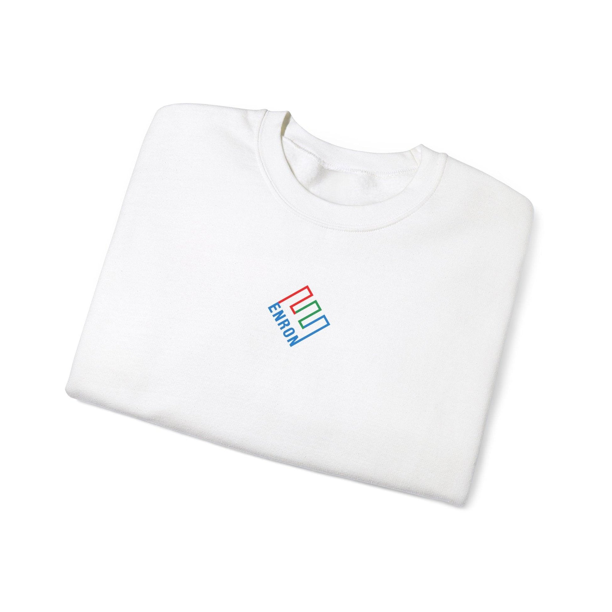 white enron sweatshirt