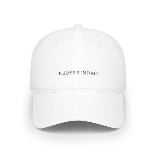 white please fund me hat