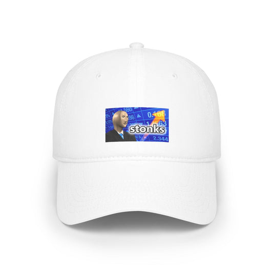 white stonks go up hat